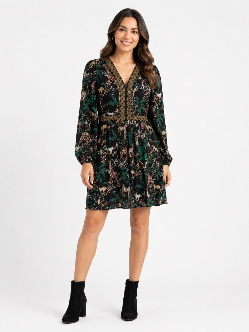 Lilly Pulitzer Wexlee jungle print 3/4 sleeve midi dress